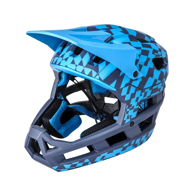 Kali Invader DH Helmet in Glitch - Navy/Cyan-1