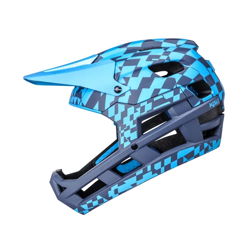 Kali Invader DH Helmet in Glitch - Navy/Cyan-2