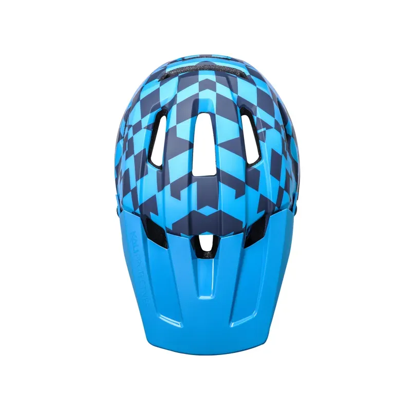 Kali Invader DH Helmet in Glitch - Navy/Cyan-3