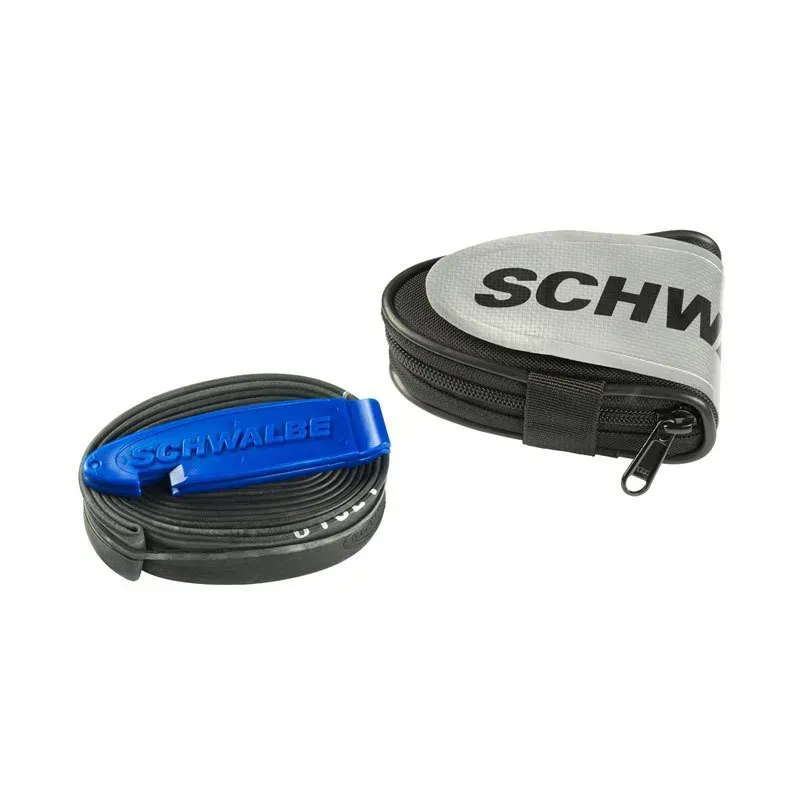 Schwalbe Race Saddlebag with SV15 Tube and Tyre Levers in Black